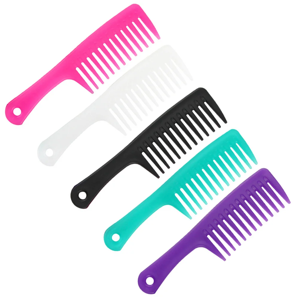 

Расческа для волос с широкими зубцами, Антистатическая расческа для волос, расческа для ванной комнаты, 5 шт.