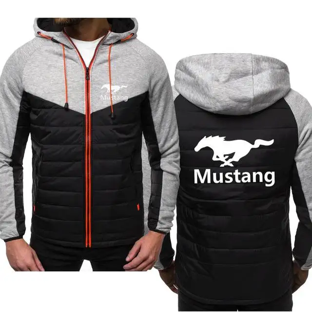 

New Mustang Logo Man Hoodies Spring Autumn Sweatshirt Casual Fashion Hoody Zipper Jacket Male Tops Clothing