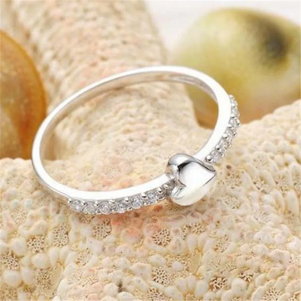 

YZX21 Heart shaped zircon ring 925 Sterling Silver Lady ring
