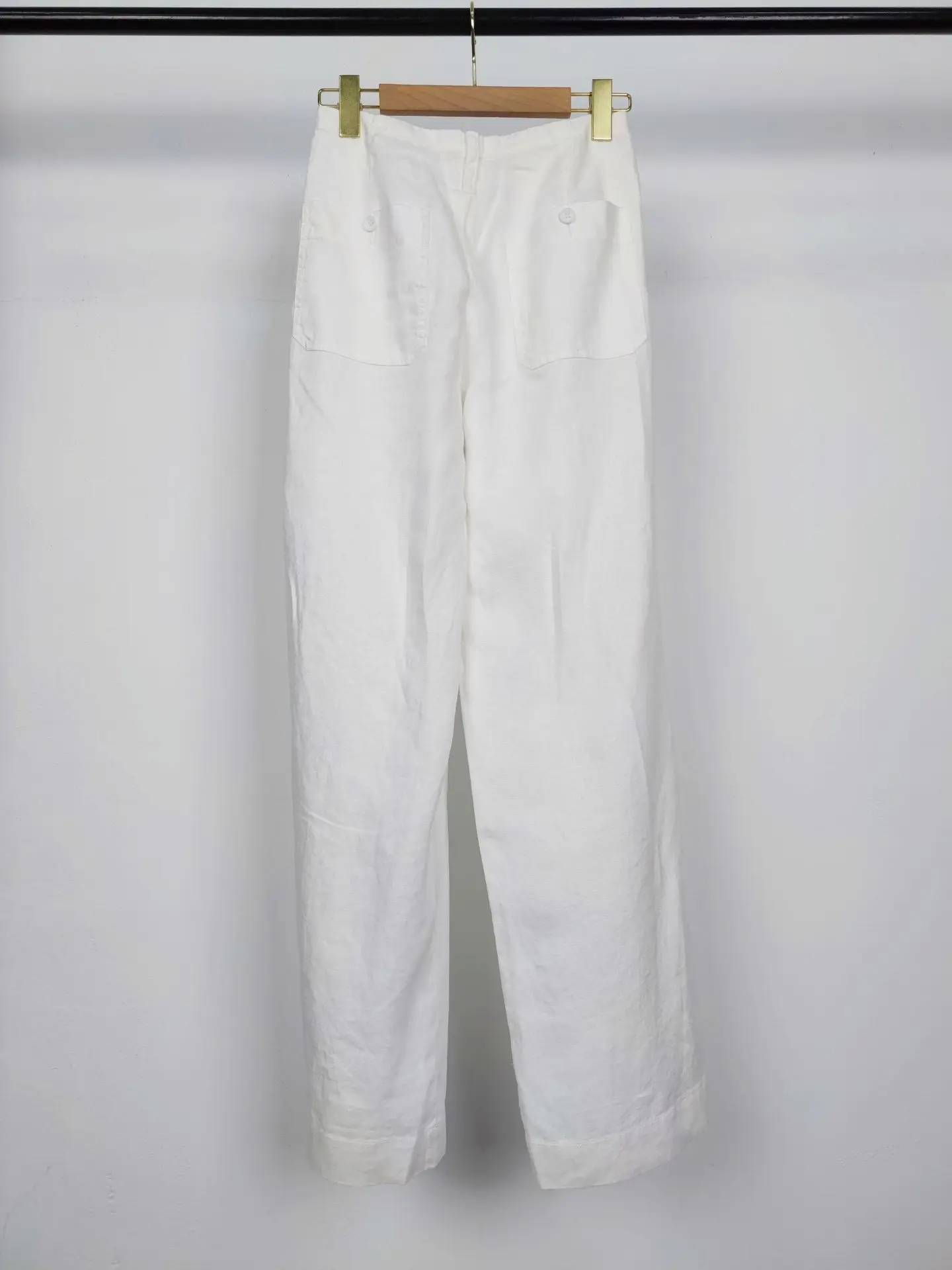 

Women's Summer Minimalist Fashion Single Linen Pants Loose Slim Straight Pants