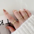 Женское позолоченное кольцо с цирконом, комплект регулируемых колец с позолотой 14 карат, 2021