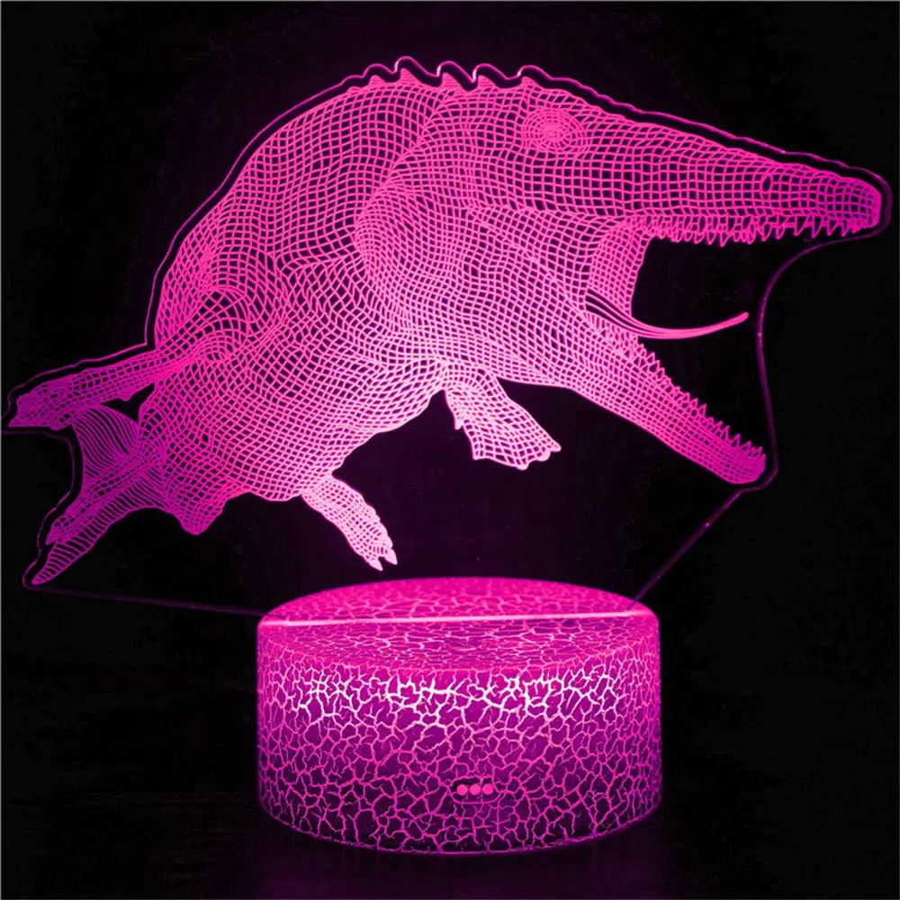 

3D night light crocodile statue figurine animal action doll toy wild animal model bedroom desktop colorful Christmas gift lamp