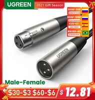 ugreen xlr to xlr mic audio cable male to female microphone extension lead 3 pin neutrik xlr balanced audio extender cord
