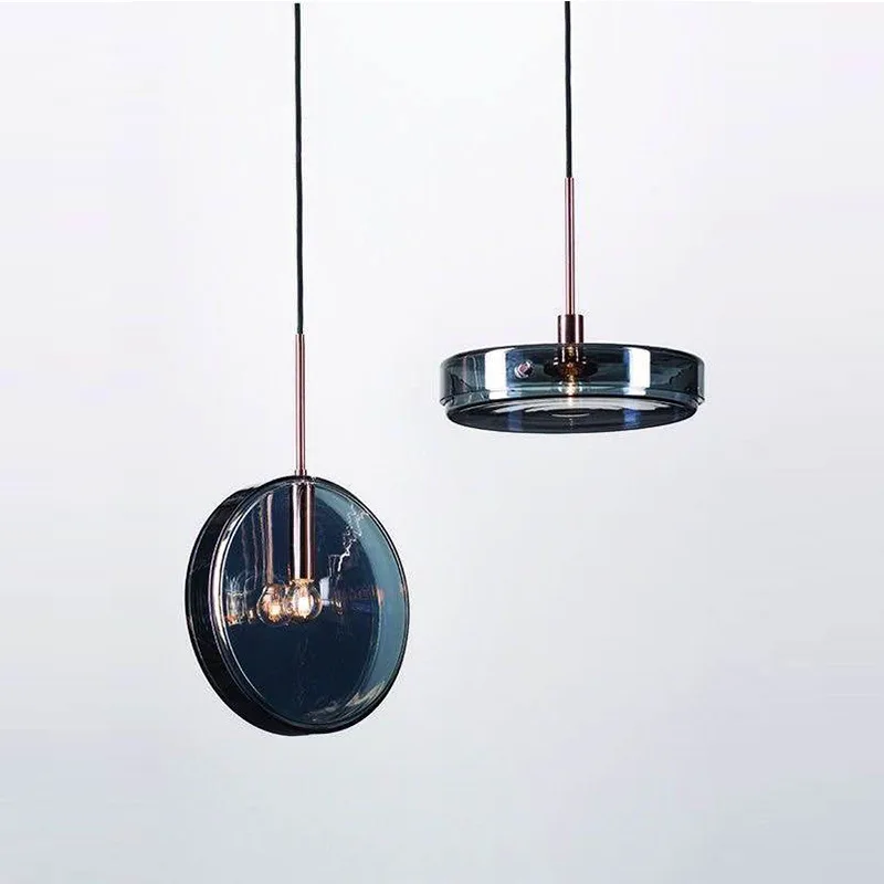 

LED Blue Glass Pendant Lights Nordic Luxury Dining Room Bedside Bar Cafe Suspension Luminaire Creative Deco Home Hanging Lamp