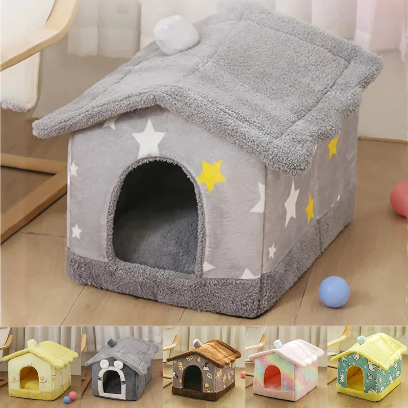 

Foldable Pet Dog House Deep Sleep Cat Bed Kennel Removable Winter Warm Nest For Small Medium Dogs Cats Cave Sofa Pet Supplies
