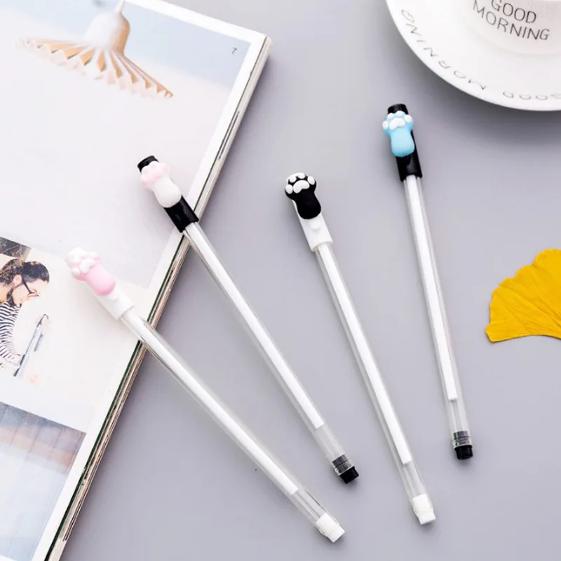 

40PCS Creative Cartoon Simple Pen Student Carbon Sign Pen Cute Kitty Cat Claw Gel Pen Kawaii School Supplies Stationery Gel Pens