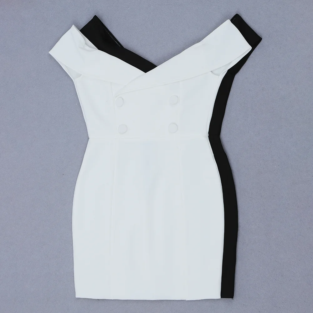 

Ocstrade Summer Off Shoulder Bandage Dresses for Women 2020 New Arrival White Sexy Mini Bandage Dress Bodycon Club Party Dresses