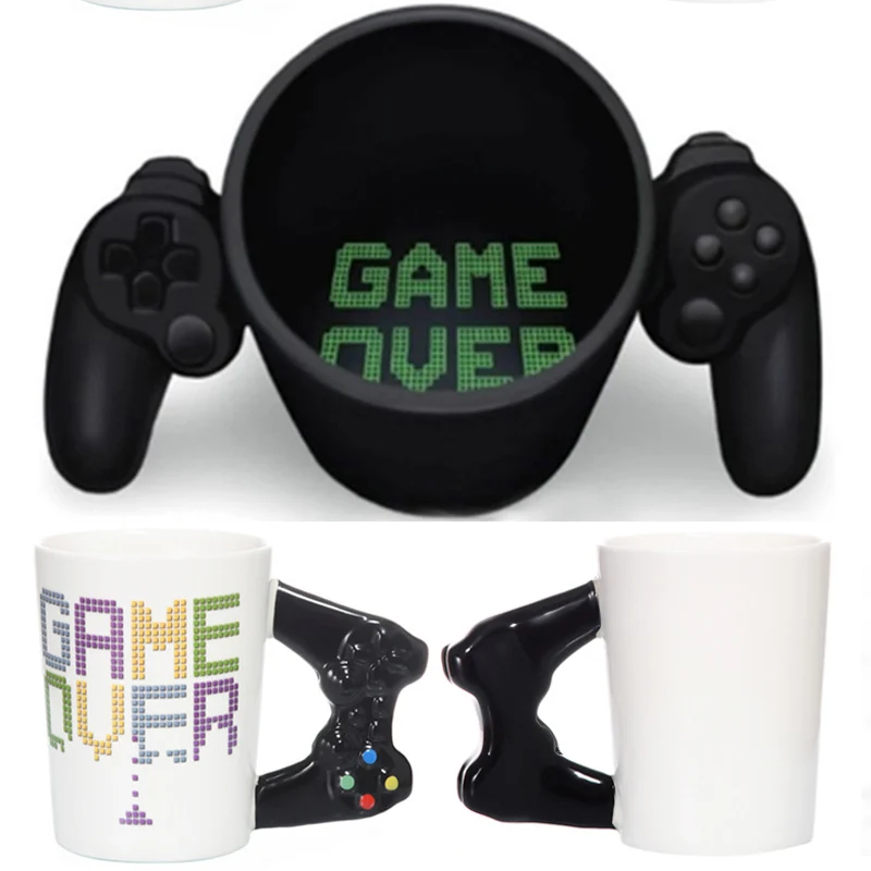 Кружка кофейная Game Over Coffee креативная 380 мл с 3d игровым контроллером ручкой