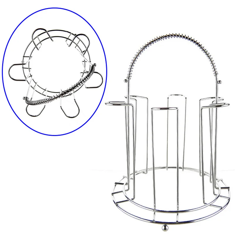 

Glass Cup Rack Water Mug Draining Drying Organizer Self Stand Holder 6 Slots