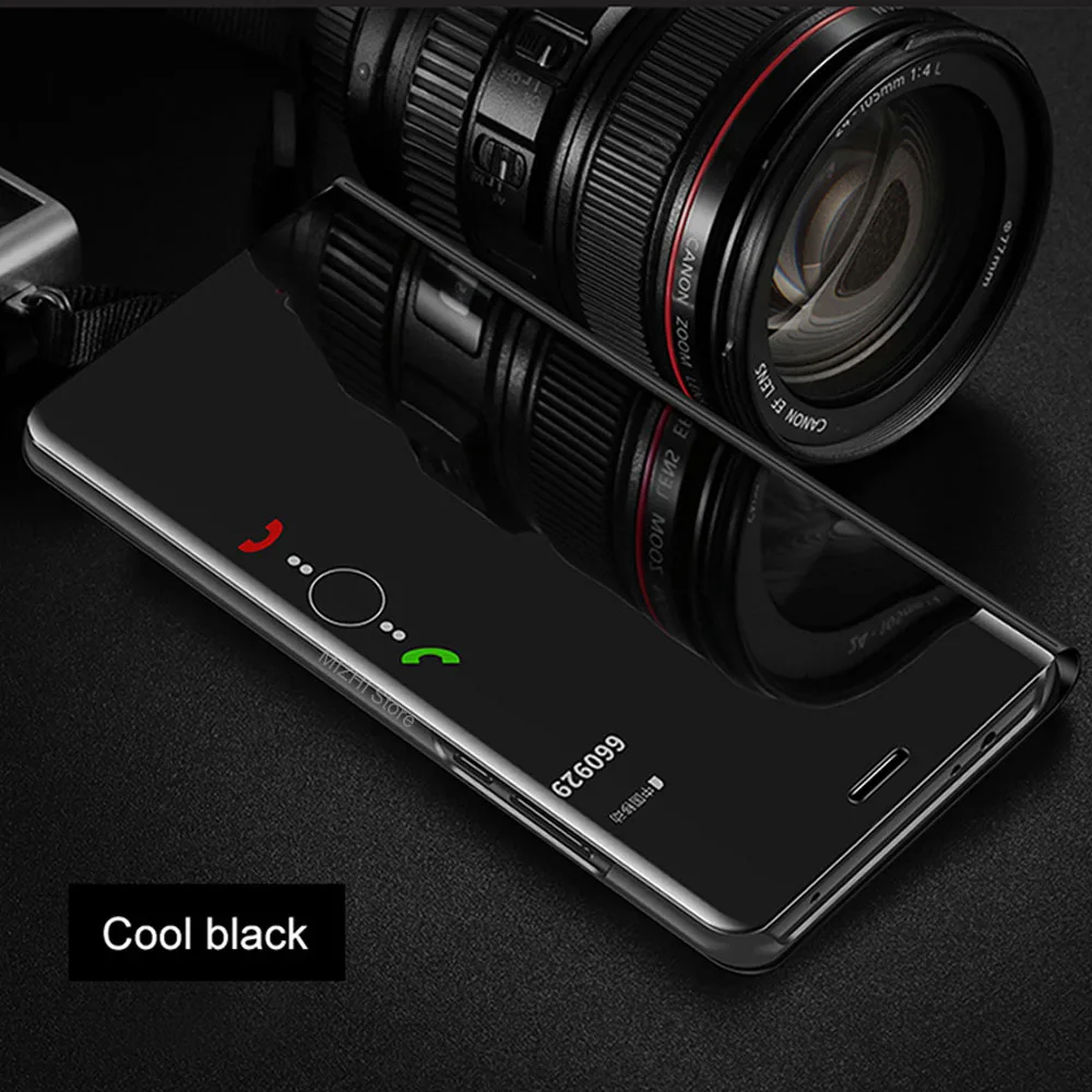 black Умный зеркальный флип-чехол для телефона huawei p30 чехол для huawei p30 pro p 30 lite светильник p30pro 30pro Funda Coque capa - Цвет: black