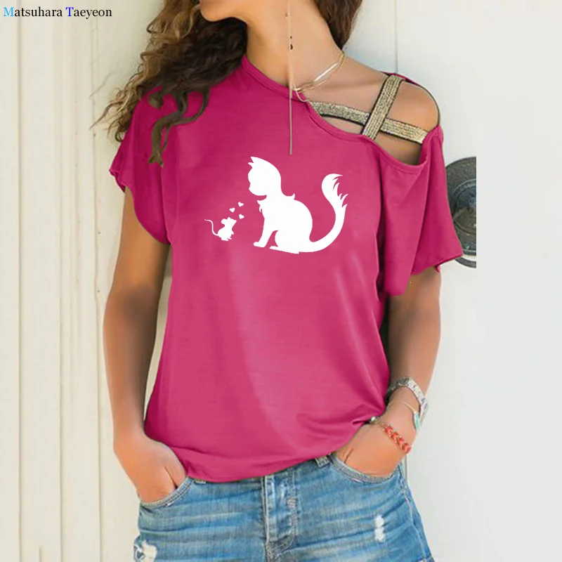 

plus size 5XL Women's T-shirt Cats Printed Short Sleeve Top Summer Woman Tshirts Graphic Tee Loose Streetwear Ropa Mujer