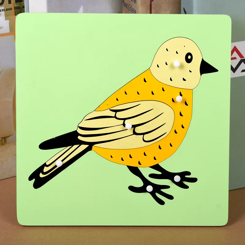 Деревянные игрушки монтессори детские биологические животные доска обучающие