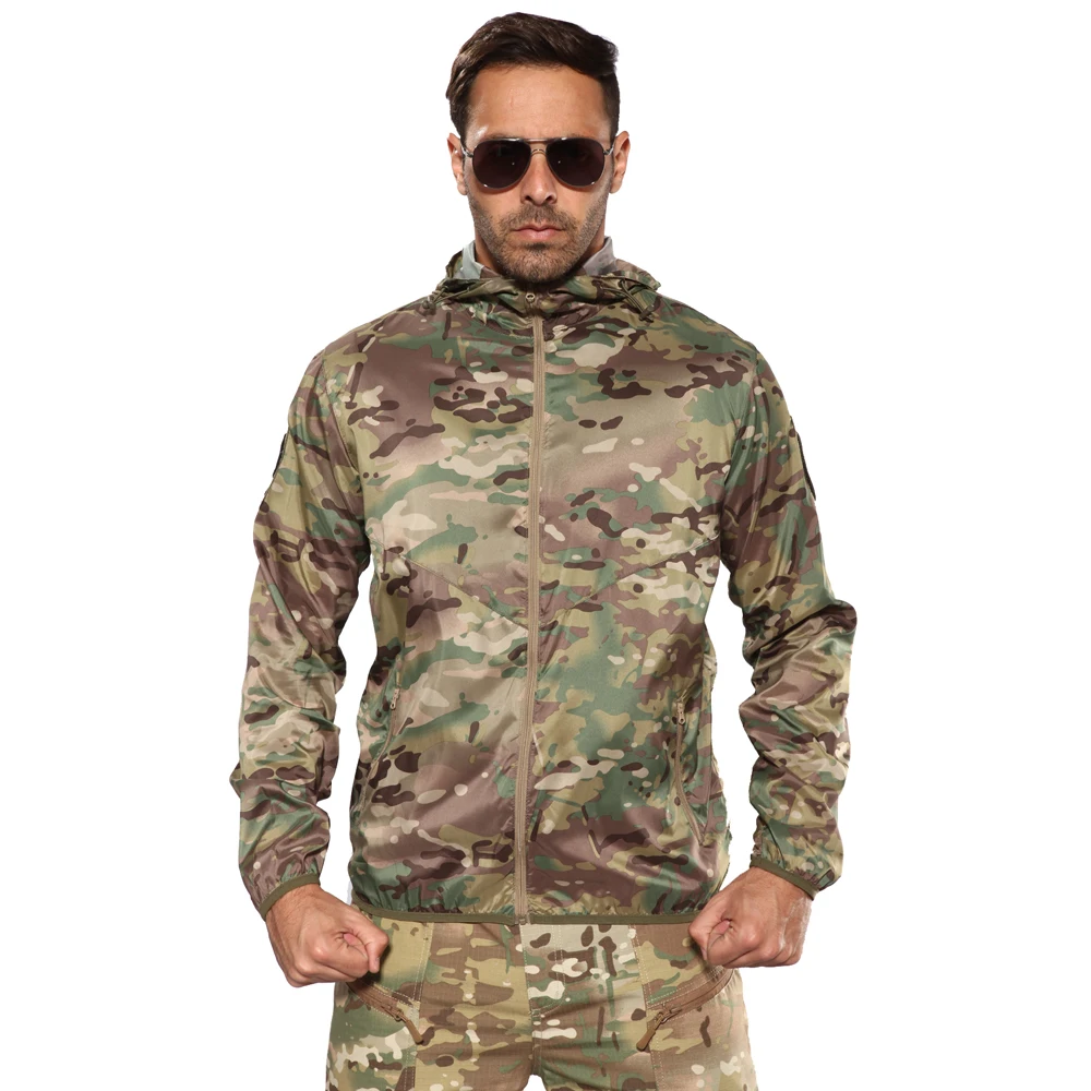 Камуфляжные Тактические Кожаные куртки для мужчин ультра легкие быстросохнущие