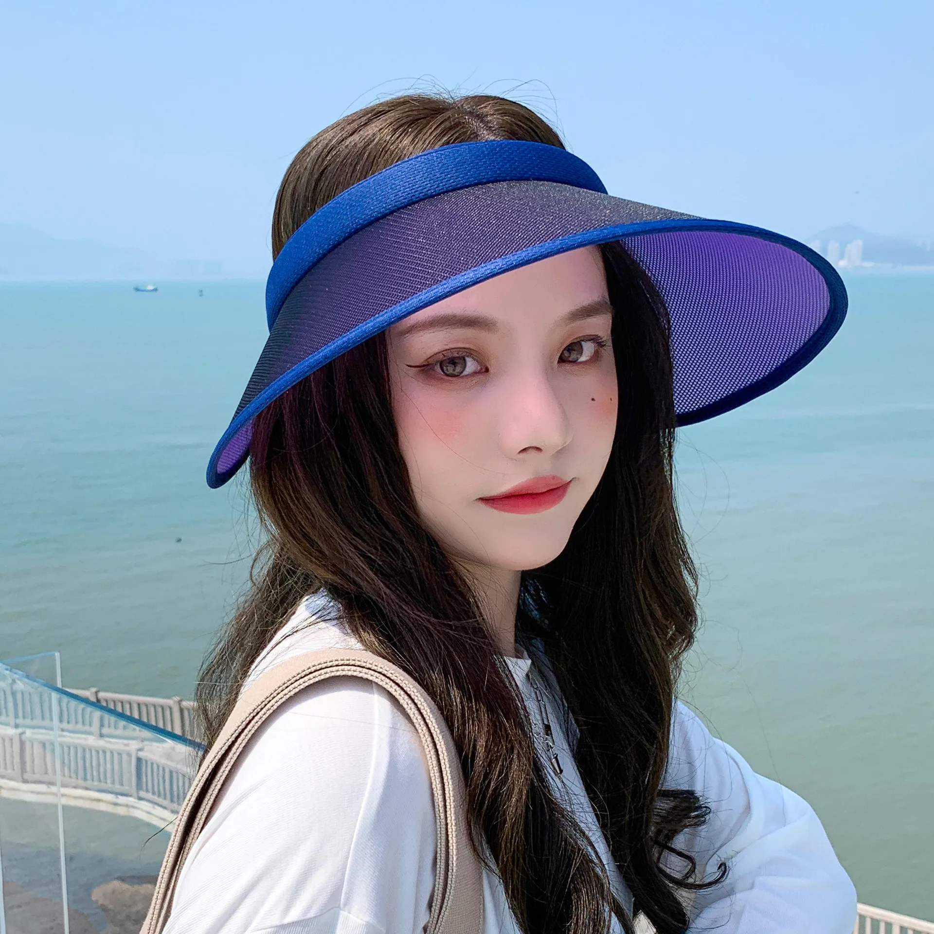 Новая женская летняя прозрачная шляпа от солнца с защитой УФ-лучей регулируемая