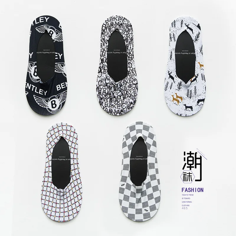 Носки мужские в стиле Харадзюку модные пляжные короткие воздухопроницаемые