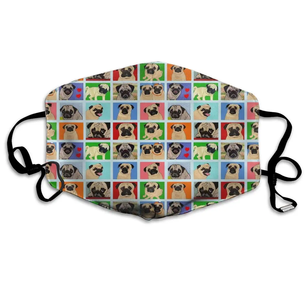 

Ideal Gift - Breathable Anti Dust Mouth Mask Warm Windproof Reusable Washable Half Face Mask Fashion Novelty Pug Cute