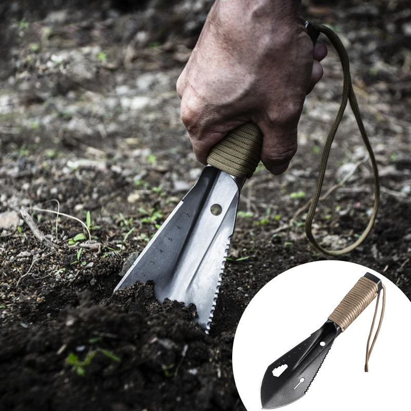 

2021 Garden Stakes Lightweight Shovel for Camping Hiking, Backpacking Gardening Compact Survival Multitool with Carrying Sheath