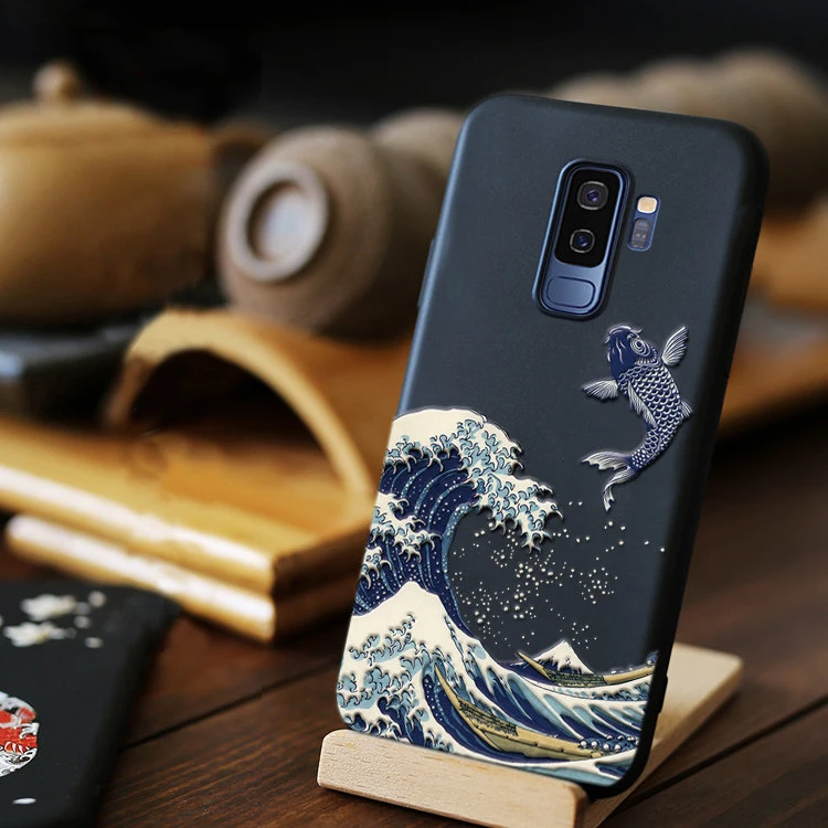 

Cute Wave Phone Cases For Samsung Galaxy S8 S9 S20 FE S21 Ultra S10 Plus Lite S10E Case Coque For Funda Samsung S20FE Case Cover