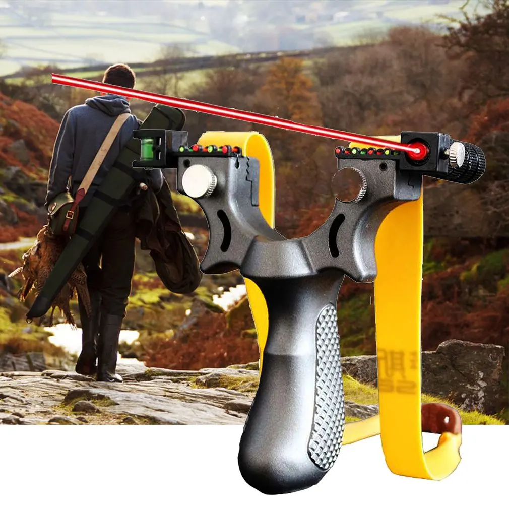 

Laser Light Aiming Resin 98K Fast Pressure Slingshot Power Rubber Band Slingshot Laser Aim High Precision Hunting