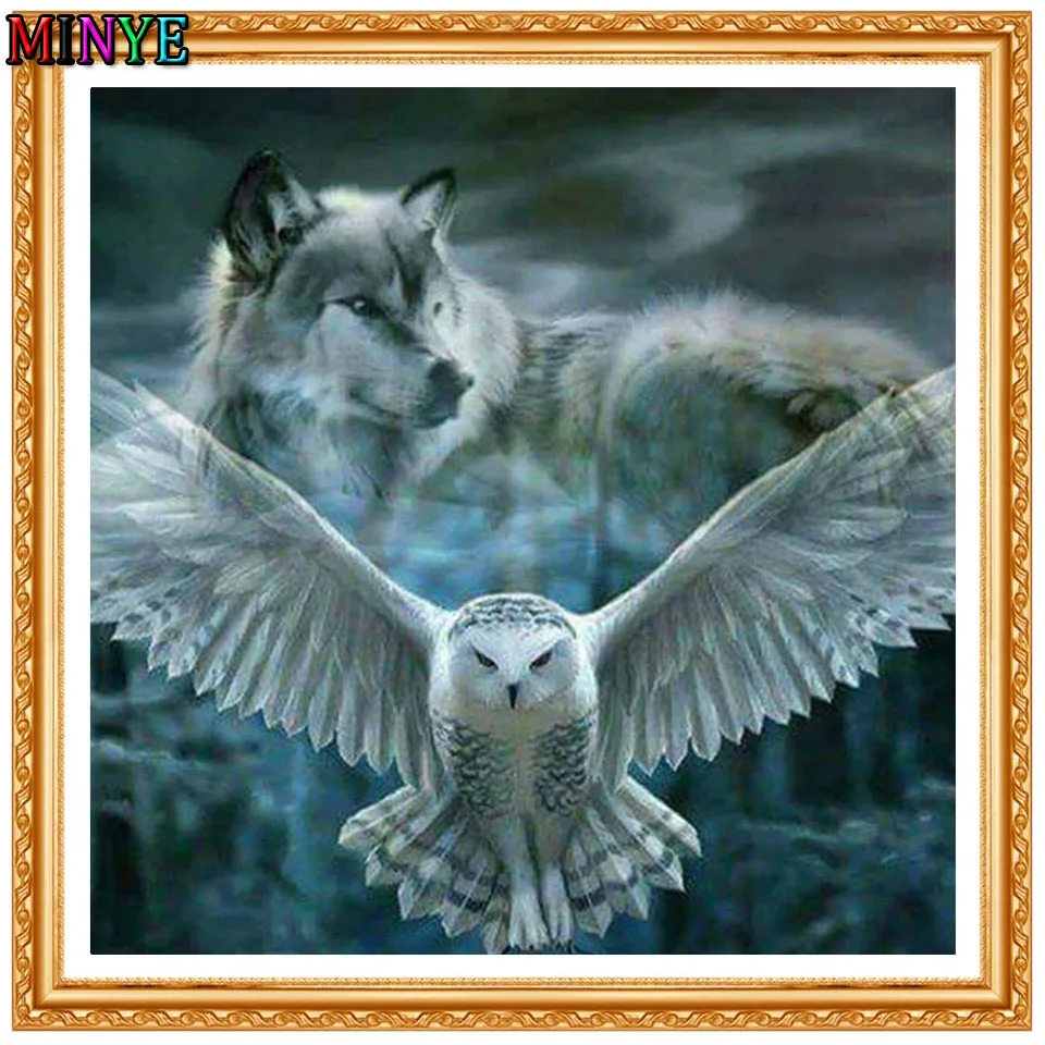 

5D Diamond Painting DIY Animal wolf owl Full Square Round Diamond Embroidery cross stitch rhinestone gifts Home Decoration