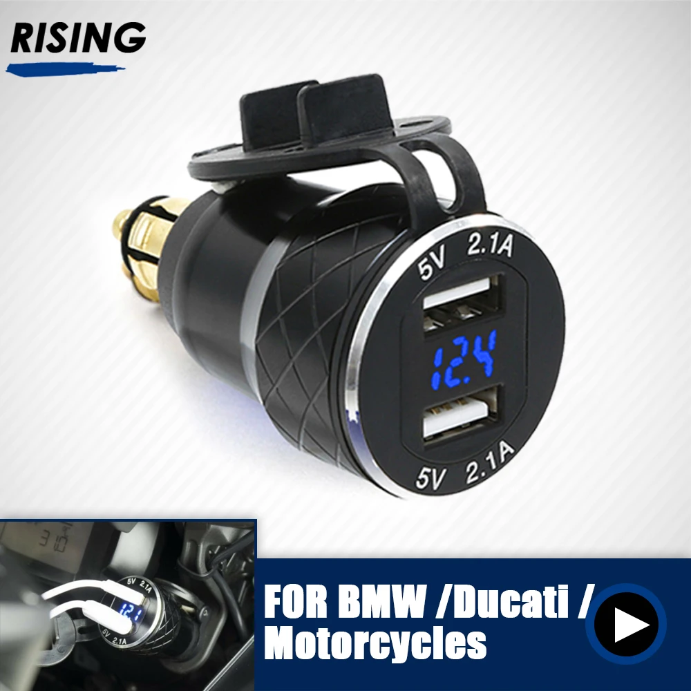 4.2A алюминиевое зарядное устройство для мотоцикла с двумя USB-портами BMW R1200GS R1250GS LC