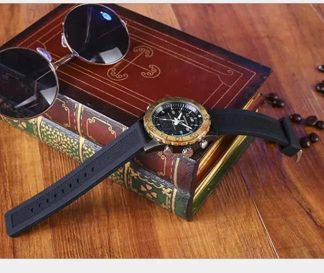 Мужские наручные часы Three Da Li Hao золотые с тремя иглами водонепроницаемые двойным