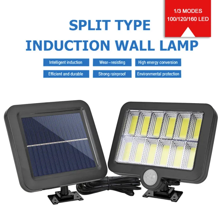 

160LED Solar Powered Wall Light Outdoor Waterproof PIR Motion Sensor Lighting Park Courtyard Fence Street Garden Decoration Lamp