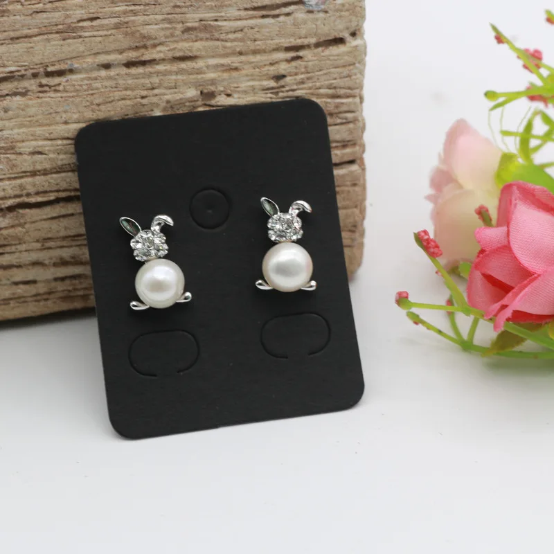50pcs 3.8x4.8cm Earring Display Card Earring Card Holder Blank Kraft Paper Tags for DIY Ear Studs Long Drop Jewelry Display Card