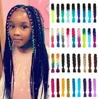 azqueen synthetic hair 24 inch 90 color jumbo braiding hair pre stretched afro ombre braid extension for box twist braids