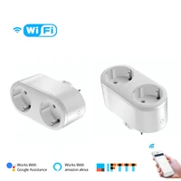 wifi smart plug outlet 2 in 1 double jack remote control home appliances sockets works with alexa google home no hub required