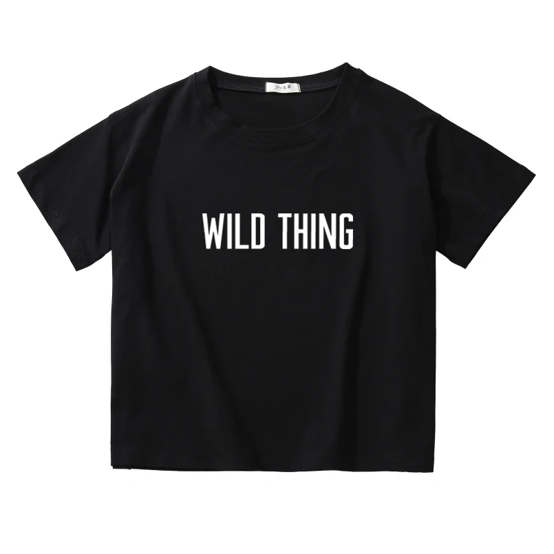 Женская футболка с надписью wild thing забавная короткая из 100% хлопка 2020 | одежда