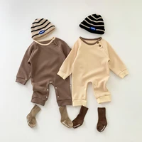 spring and autumn romper waffle comfortable and simple long sleeved bodysuits for boys and girls jumpsuits
