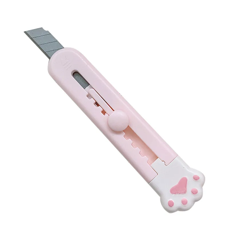 

Kawaii Mini Pocket Cat Paw Art Utility Knife Express Box Knife Paper Cutter Craft Wrapping Refillable Blade Stationery