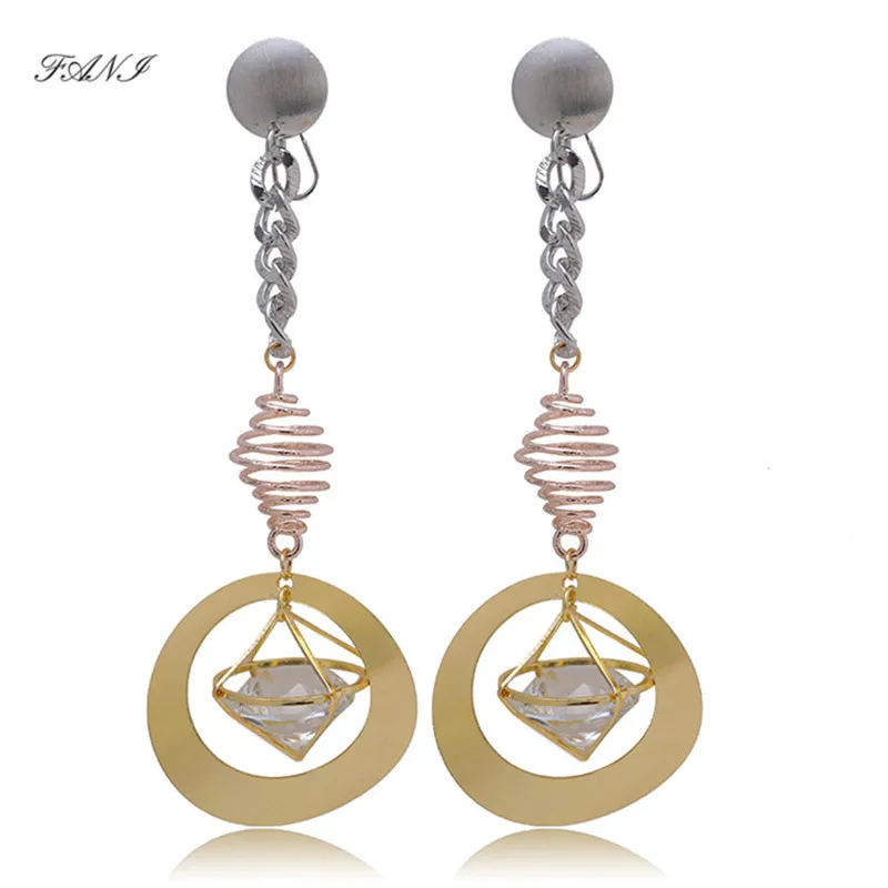 

Nice Trendy Earrings Big Gold/sliver/rose Color Long Drop Dangle Earrings for Women Girls Fashion Earrings Hollow Ball Design