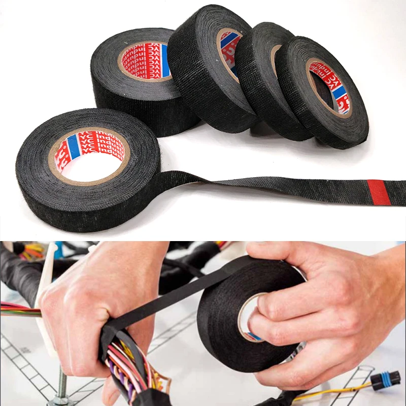 Antiflaming Length15M 1PC New Wiring Loom Cloth Tape For Cable Harness Hot Sale Popular Adhesive High Quality | Обустройство дома