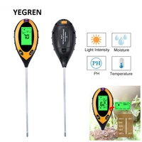 4 in 1 soil survey instrument portable soil ph meter light intensity temperature moisture detector with lcd display for plant