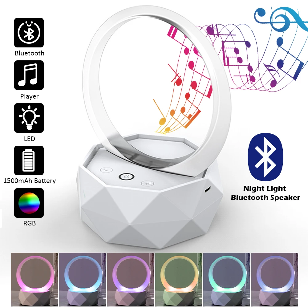 Ночник с Bluetooth динамиком портативный беспроводной динамик перезаряжаемый