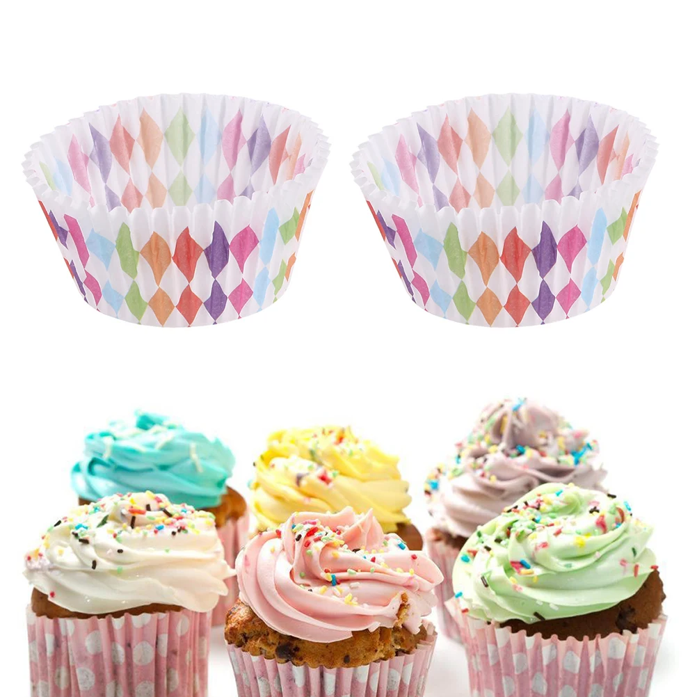 200 шт Формы для кексов плотные термостойкие круглые обертки стаканчики булочек