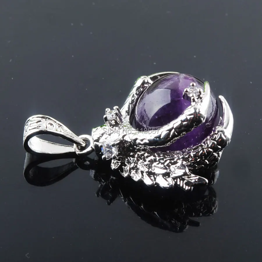 Натуральные аметисты драгоценные камни бусины круглые с драконом коготь рейки