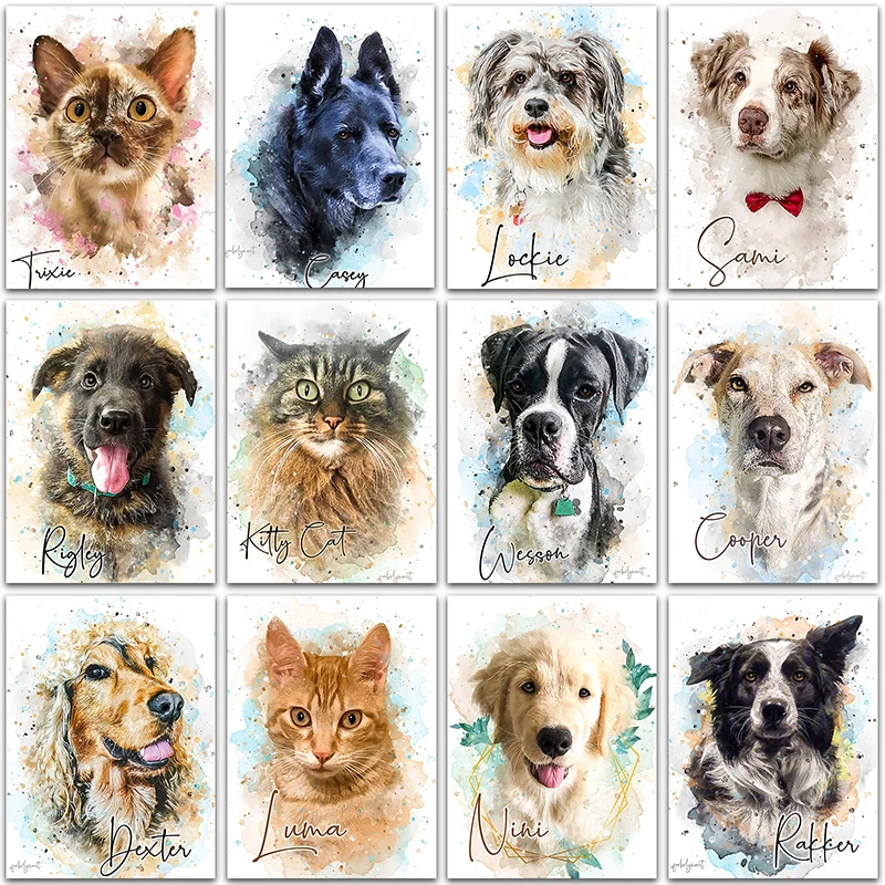 

Алмазная мозаика 5D «сделай сам» с рисунком мультяшных животных собаки кошки, полноразмерная и круглая Алмазная мозаика, вышивка крестиком, ...