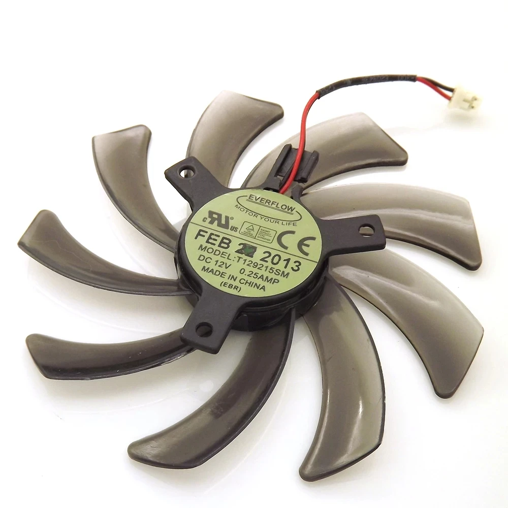 

T129215SM 95mm 12V 0.25A 2Pin For Gigabyte GVN550WF2 N56GOC R667D3 R777OC Graphics Card Cooling Fan