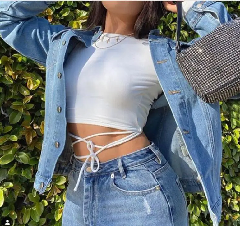 Укороченный топ с открытой спиной Женский облегающий эластичный модный ажурный