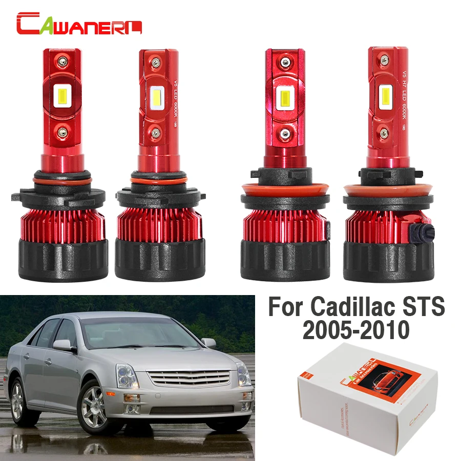 

Cawanerl 4 X Car 9005 H11 LED Bulb Headlight High Low Beam 9000LM White 12V For Cadillac STS 2005 2006 2007 2008 2009 2010