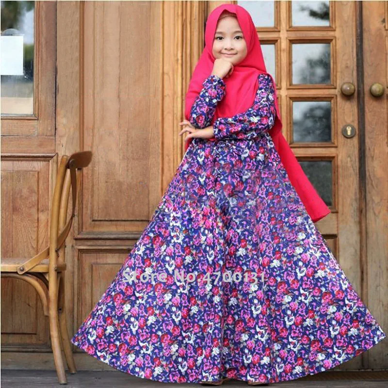 Abaya Детские платья для мусульманвечерние девочек детская мусульманская одежда