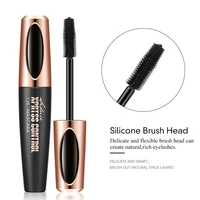 4d lengthened encryptionlasting curling waterproof mascara silicone brush head does not bloom lash fibers mascara wholesale