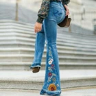 JODIMITTY 2021 Осенние новые женские брюки с широкими штанинами брюки ретро джинсы с высокой талией расклешенные женские джинсы с колокольчиками джинсовые женские узкие джинсы