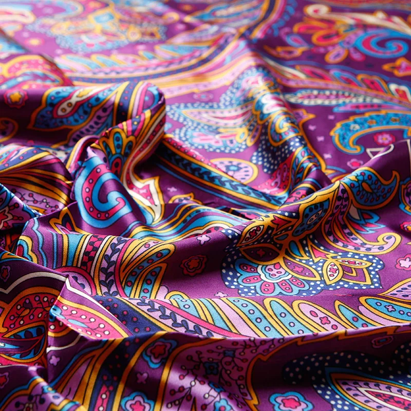 Шарф Атласный Женский с принтом Шелковый квадратный хиджаб шаль 90 см бандана