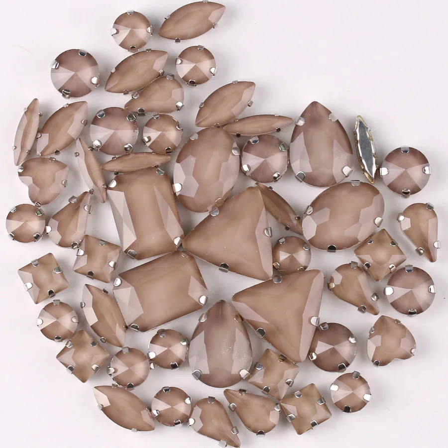 Серебряная цепь коготь настройки 50 шт./пакет формы микс конфеты желе Lt топаз