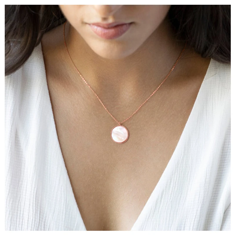 Lancharmed круглый кулон ожерелье перламутровый корпус простой дизайн подвески