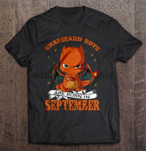 Мужская футболка Charizard Boys Born In September женская футболка|Мужские футболки| |